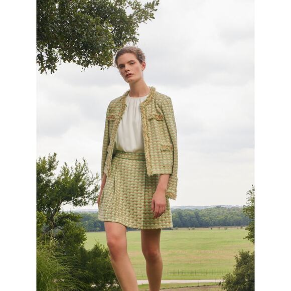Misook  Pleat Detail Soft Tweed Knit Skirt - Picture 5 of 12